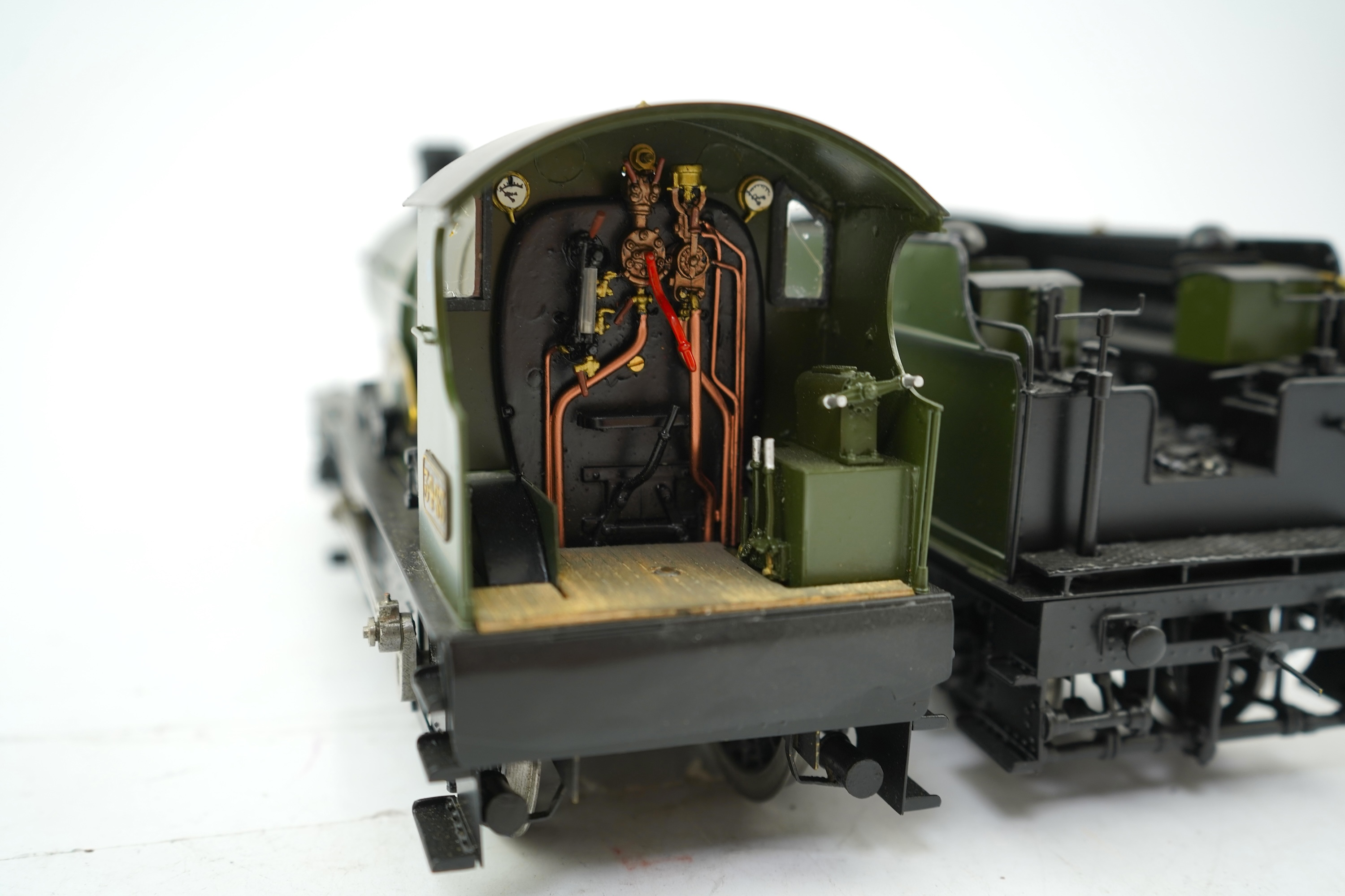 A Gauge One model, possibly kit built, of GWR Chaffinch 3443, 4-4-0 tender locomotive, the model is built to a very high level of detail and powered for two rail operation.